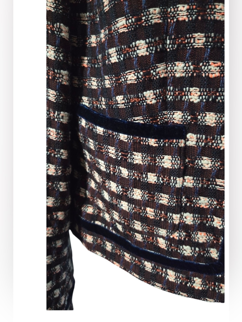 Brooks Brothers Navy and Brown Tweed Cropped Blazer - Picture 9 of 16